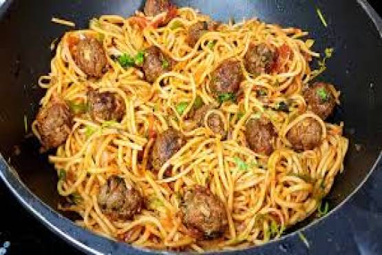 Spaghetti Meatballs Chow Mein (1:2)