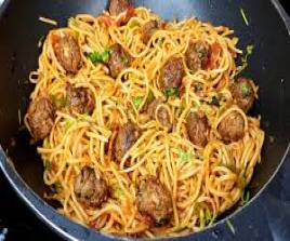 Spaghetti Meatballs Chow Mein (1:2)